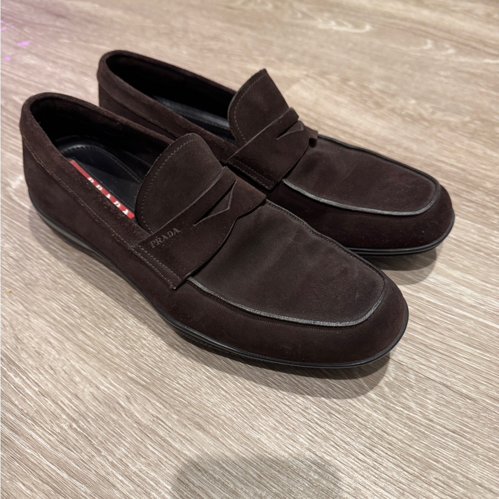 Prada Suede Slip On Shoes